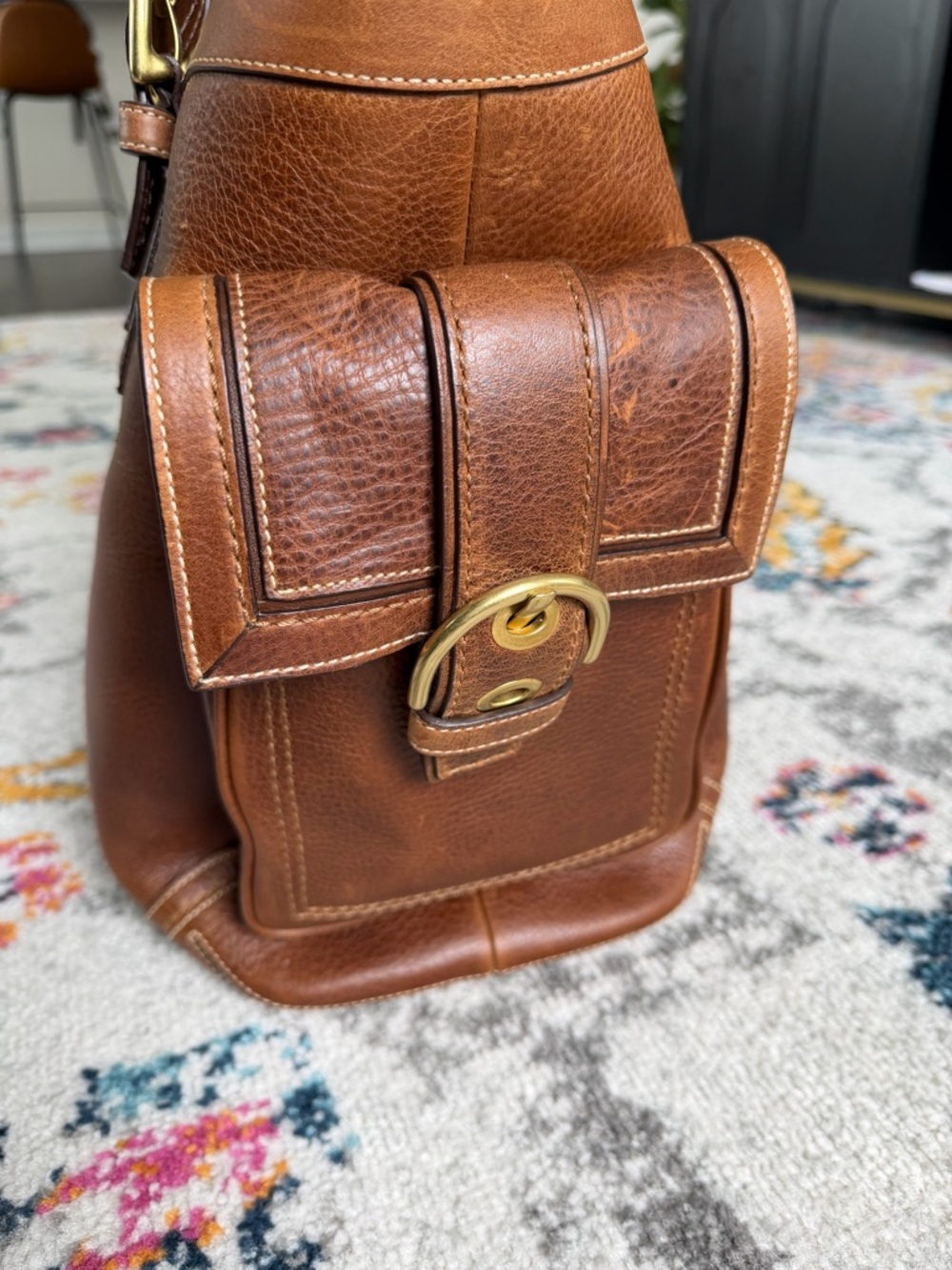 2006 Coach Mia SoHo Tote Whiskey Braided Straps Leather Vintage Y2K Satchel - Picture 4 of 12